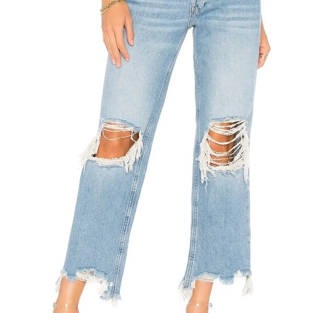 We The Free Womens Maggie Mid Rise Straight Leg Jeans Size 24